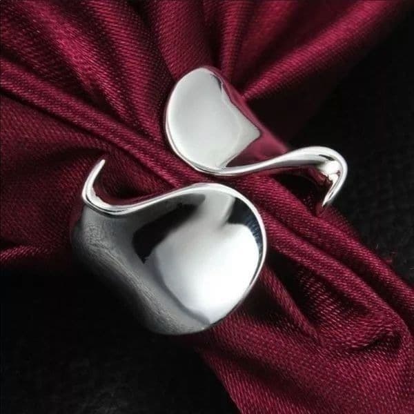 The Cut adjustable 925 modern statement ring - Thumbnail 4