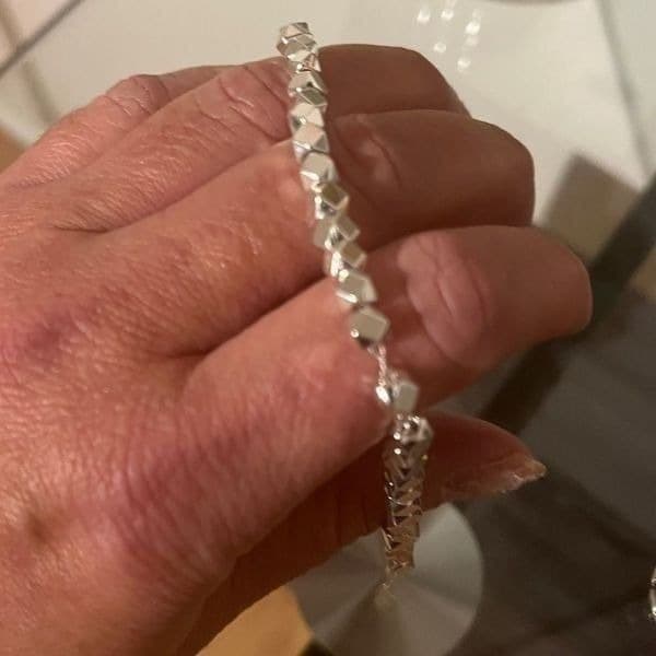 The Geo Tennis Bracelet in Tibetan Silver 925 - Thumbnail 7
