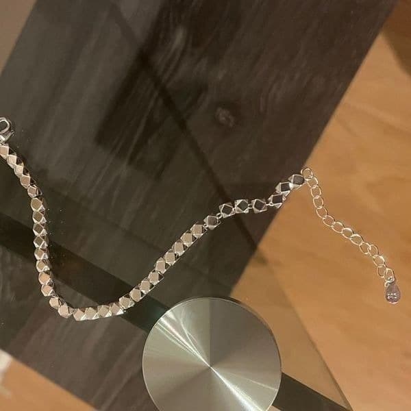 The Geo Tennis Bracelet in Tibetan Silver 925 - Thumbnail 4