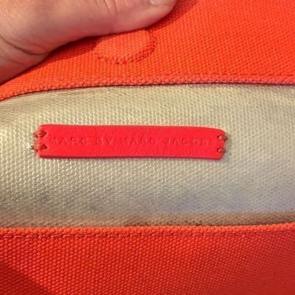 Marc by Marc Jacobs Orange canvas tote with silver accents - Thumbnail 7