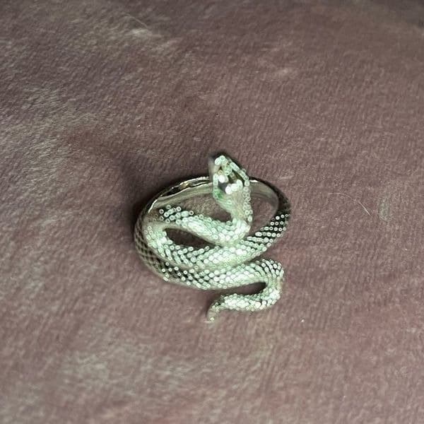 The Green Eyed Serpent Ring in 925 silver - Thumbnail 5