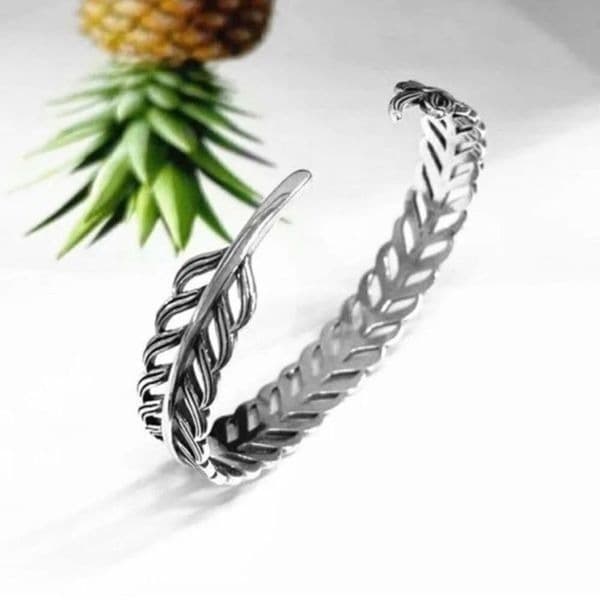 The Braided Cuff Bracelet adjustable, in 925 antiqued silver. - Thumbnail 4