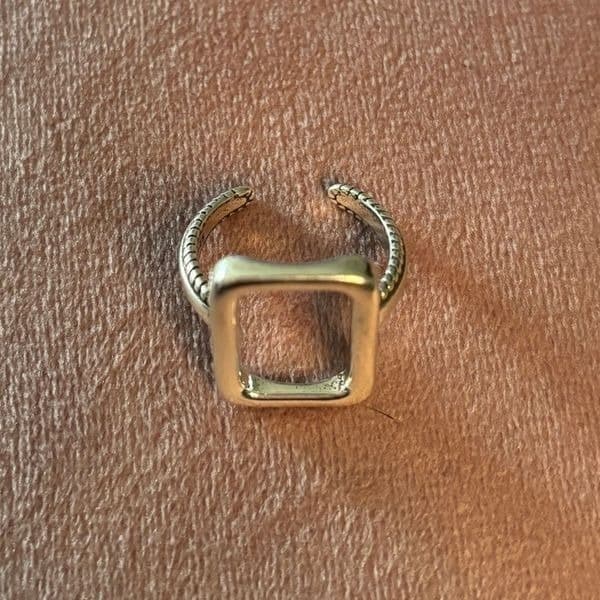 The big rectangle ring in 925 silver - Thumbnail 5