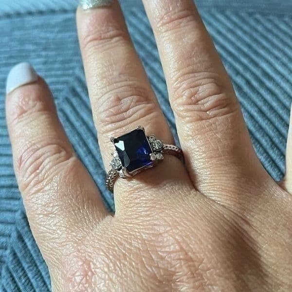 The Debutant In Blue cocktail ring in silver sz 9 - Thumbnail 10