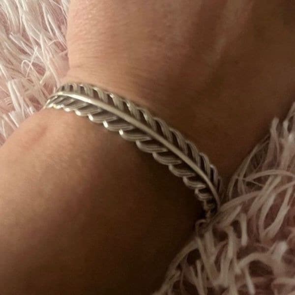The Braided Cuff Bracelet adjustable, in 925 antiqued silver. - Thumbnail 7