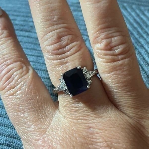 The Debutant In Blue cocktail ring in silver sz 9 - Thumbnail 11