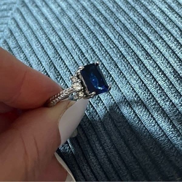 The Debutant In Blue cocktail ring in silver sz 9 - Thumbnail 12