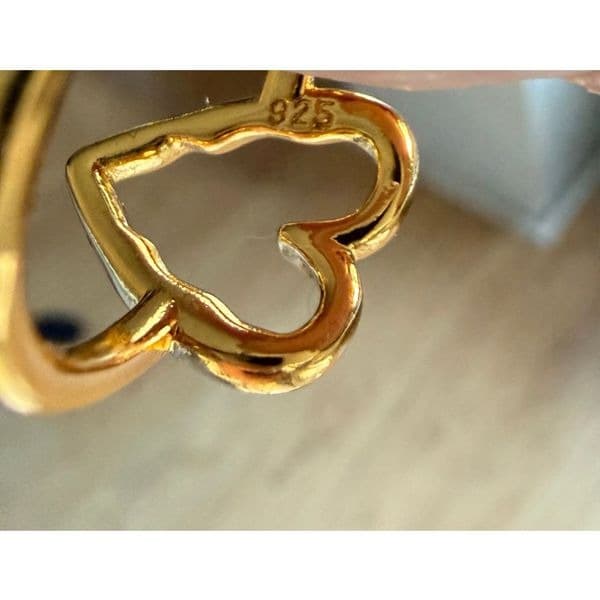 The Gold Wired Oversized heart ring in 925 silver and 14k plating - Thumbnail 5