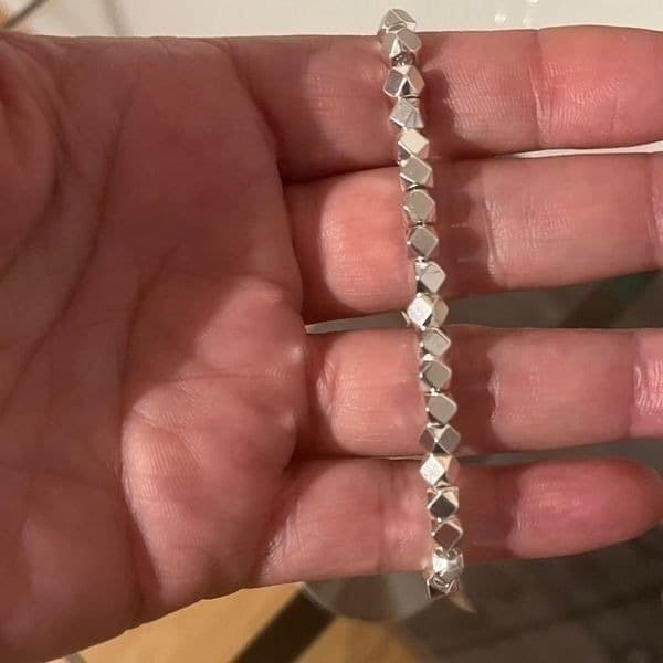 The Geo Tennis Bracelet in Tibetan Silver 925 - Thumbnail 6