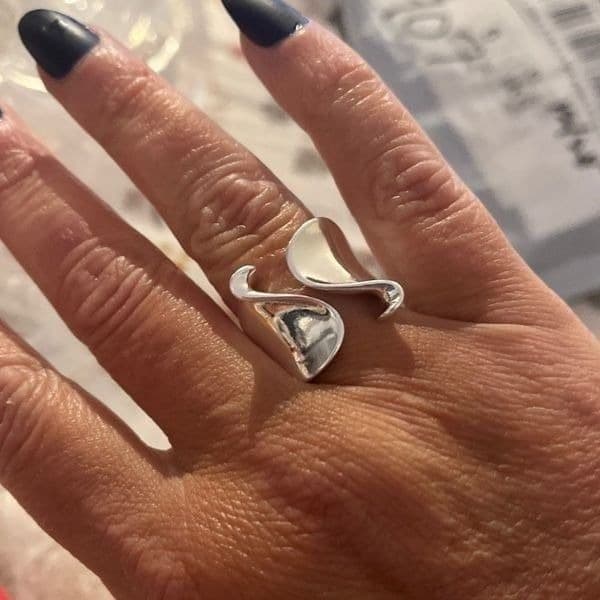 The Cut adjustable 925 modern statement ring - Thumbnail 3