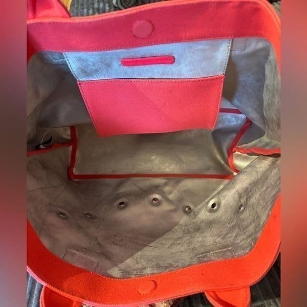 Marc by Marc Jacobs Orange canvas tote with silver accents - Thumbnail 4
