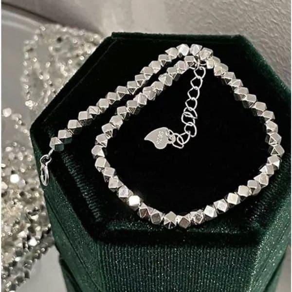 The Geo Tennis Bracelet in Tibetan Silver 925 - Thumbnail 2