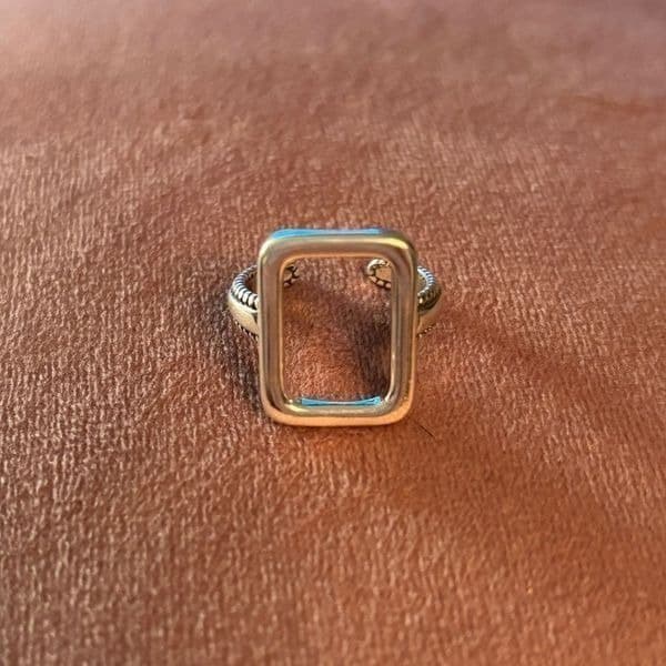 The big rectangle ring in 925 silver - Thumbnail 2
