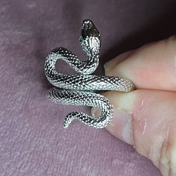 The Green Eyed Serpent Ring in 925 silver - Thumbnail 7