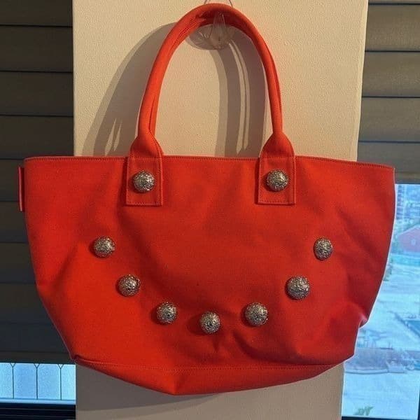 Marc by Marc Jacobs Orange canvas tote with silver accents - Thumbnail 3