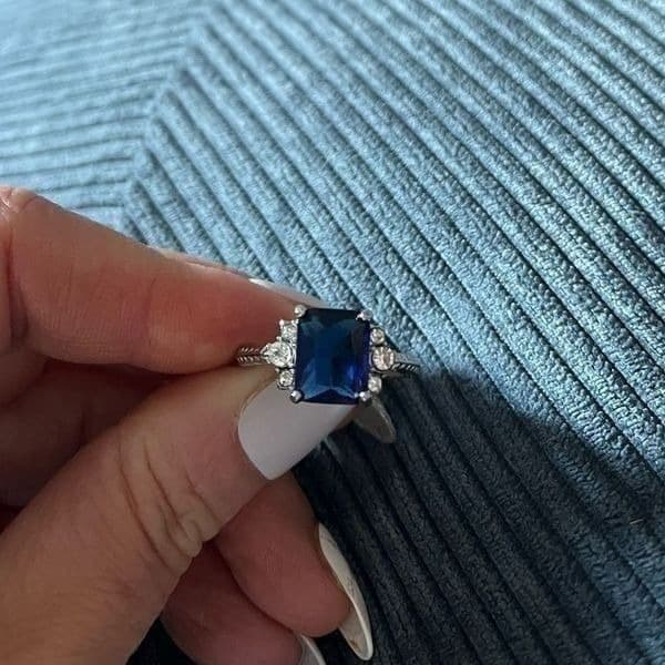 The Debutant In Blue cocktail ring in silver sz 9 - Thumbnail 9