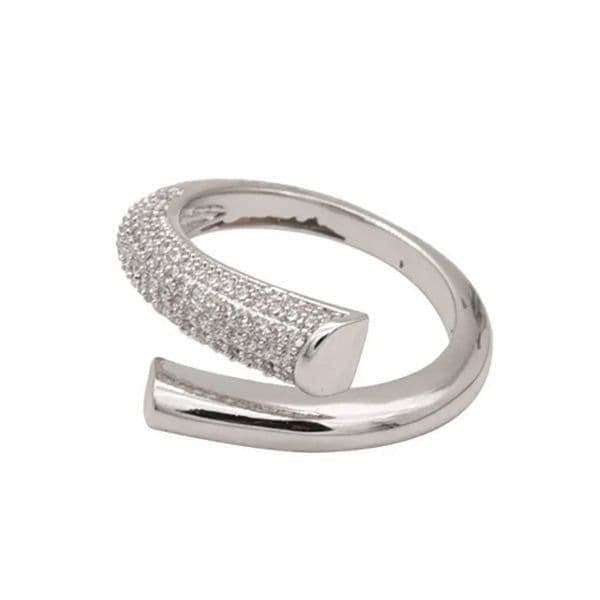 The Epic Bypass ring adjustable in 925 silver and cubic zirconia - Image 1
