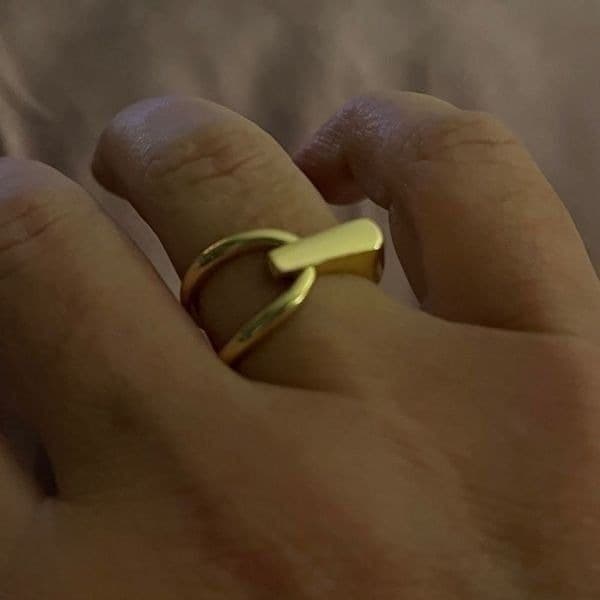 The Abstract Ring in 925 silver plated with yellow 14k gold - Thumbnail 6
