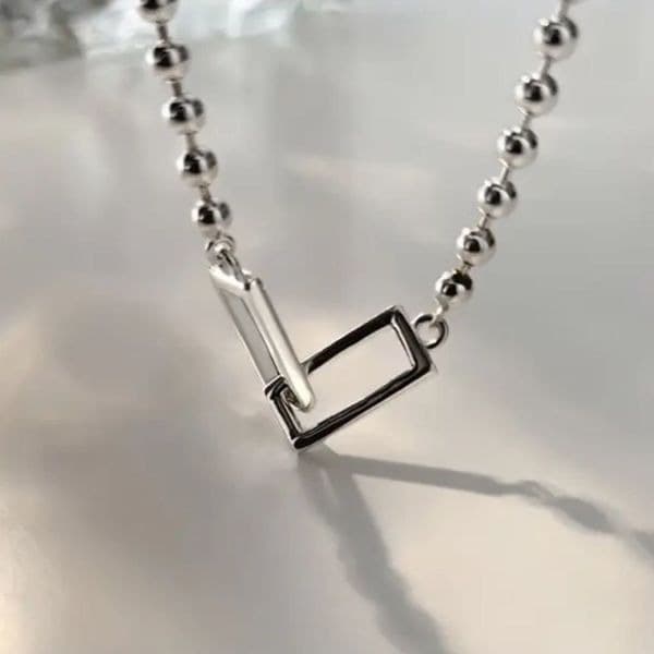 The Cuffing Season Squared Silver Bracelet stamped 925 - Thumbnail 3