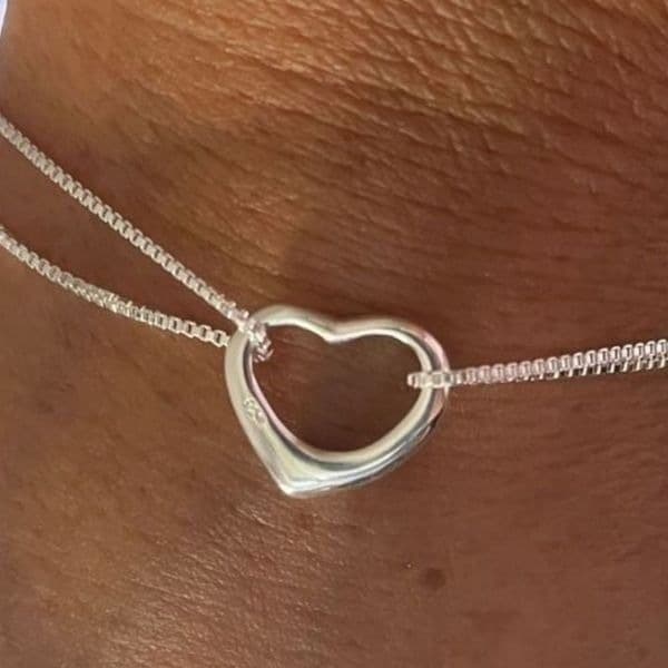 The Precious Heart double chain charm bracelet in 925 - Thumbnail 3