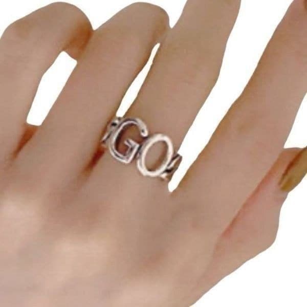 The GO FOR IT Ring adjustable in silver 925 - Image 1