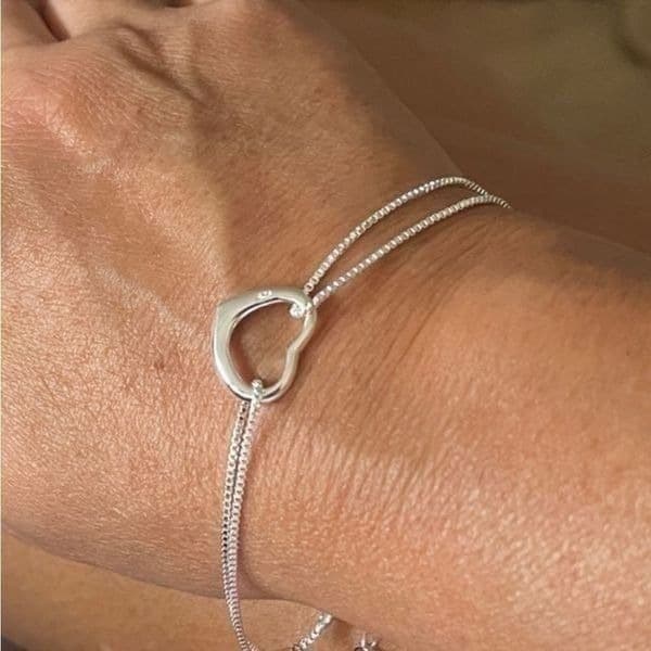 The Precious Heart double chain charm bracelet in 925 - Thumbnail 2