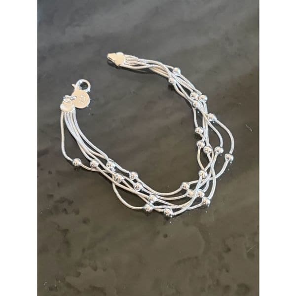 The multi strand bubble bracelet in 925 sterling silver - Thumbnail 6