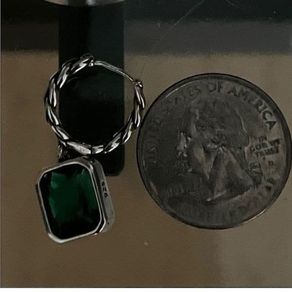The Emerald Punk Rock drop earrings in 925 silver - Thumbnail 4