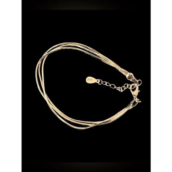 The triple delicate chain bracelet in silver - Thumbnail 2