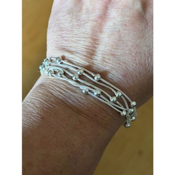 The multi strand bubble bracelet in 925 sterling silver - Thumbnail 5