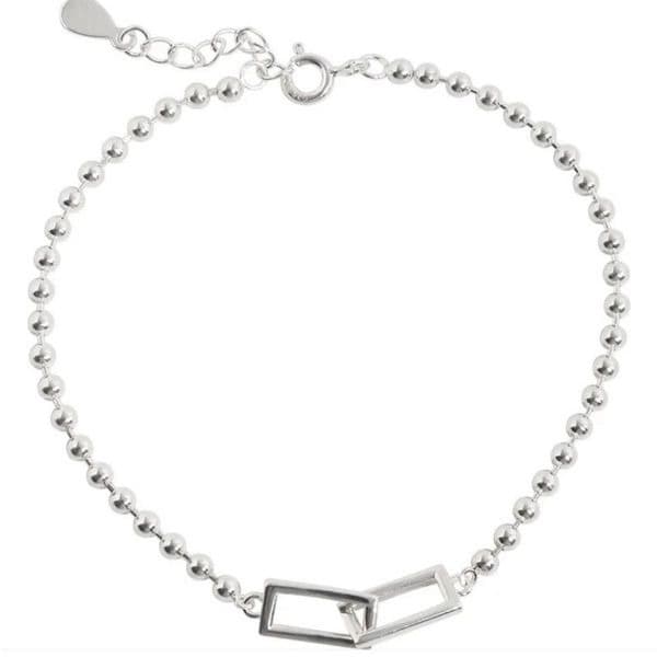 The Cuffing Season Squared Silver Bracelet stamped 925 - Thumbnail 5