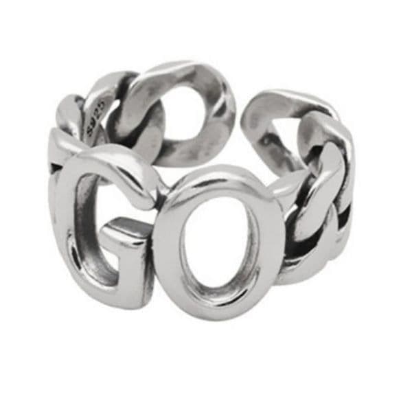 The GO FOR IT Ring adjustable in silver 925 - Thumbnail 3