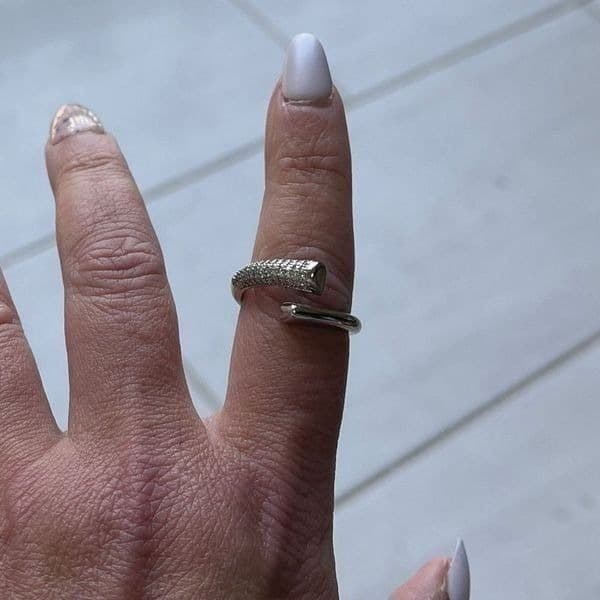 The Epic Bypass ring adjustable in 925 silver and cubic zirconia - Thumbnail 3
