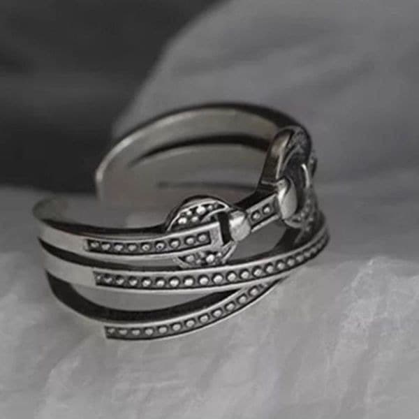 The Belt it Ring in antiqued silver 925 stamped - Thumbnail 3