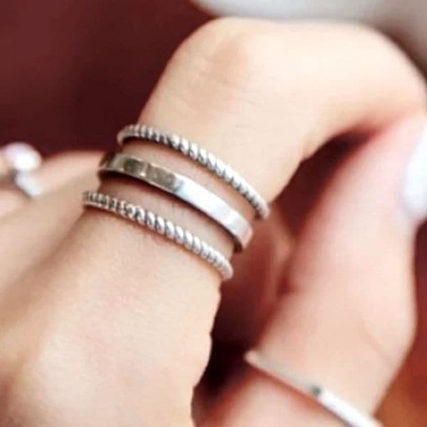 The Multimedia Stack Ring in 925 silver - Image 1