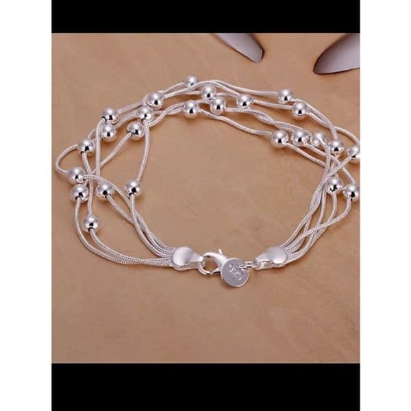 The multi strand bubble bracelet in 925 sterling silver - Image 1