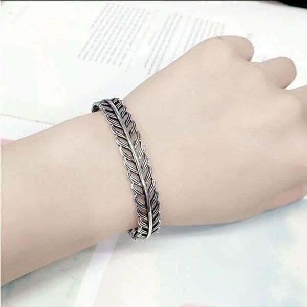 The Braided Cuff Bracelet adjustable, open in 925 silver. - Image 1