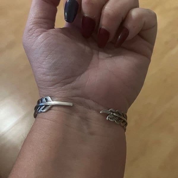 The Braided Cuff Bracelet adjustable, open in 925 silver. - Thumbnail 11