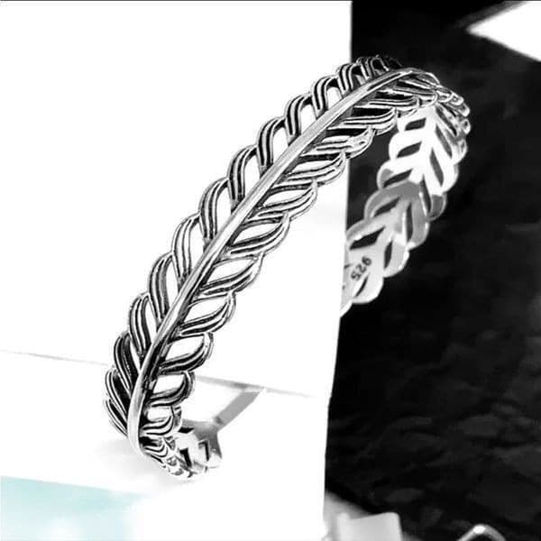 The Braided Cuff Bracelet adjustable, open in 925 silver. - Thumbnail 6