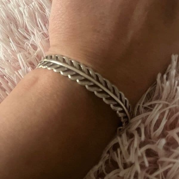The Braided Cuff Bracelet adjustable, open in 925 silver. - Thumbnail 9