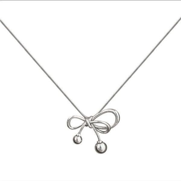 The Bow tie Pendant clavicle necklace in 925 silver. - Thumbnail 2