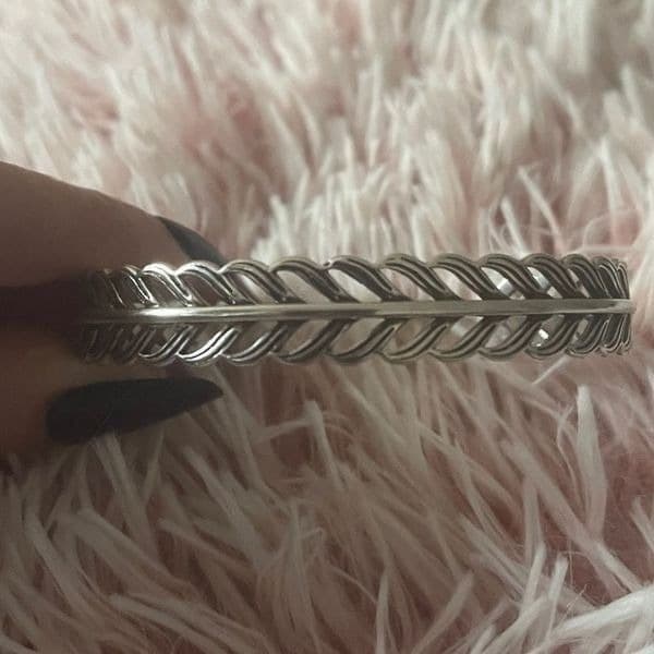 The Braided Cuff Bracelet adjustable, open in 925 silver. - Thumbnail 10