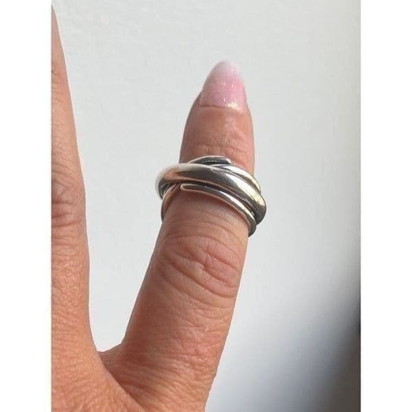The Criss Cross Minimalist adjustable ring in 925 - Thumbnail 8
