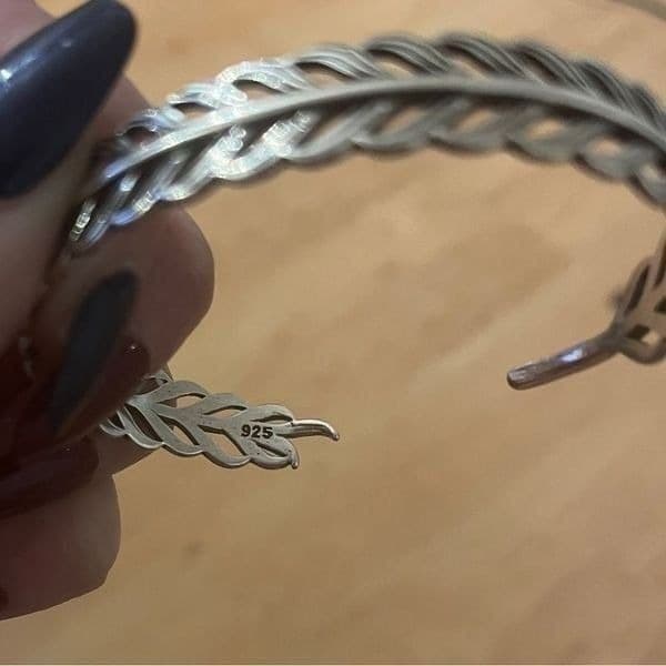 The Braided Cuff Bracelet adjustable, open in 925 silver. - Thumbnail 8