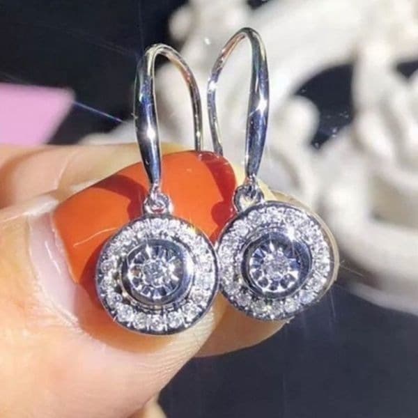 The Disc Drop Round Earring in 925 - Thumbnail 3