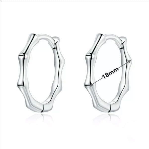 The Bamboo Boo 925 silver dainty huggie, hoop earrings - Thumbnail 2