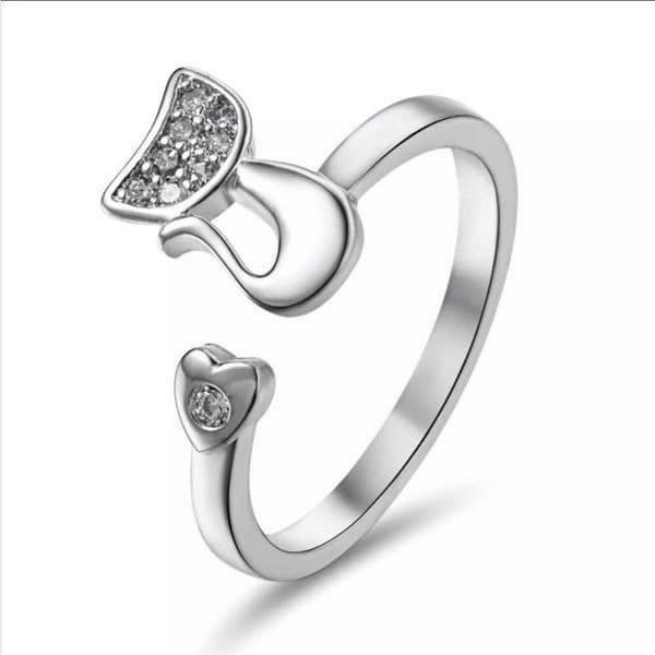 The Smitten Kitten Adjustable Ring in in 925 with cubic zirconia - Image 1