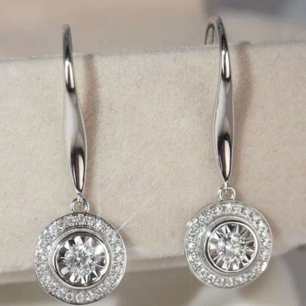 The Disc Drop Round Earring in 925 - Image 1