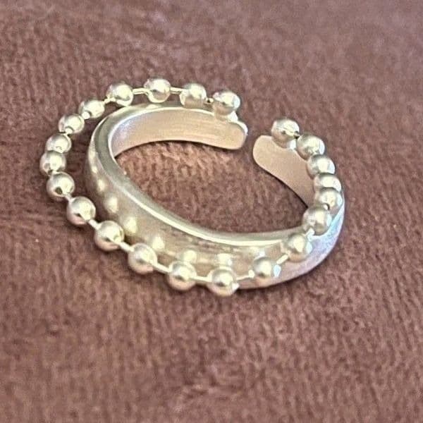 The Modern Chain Ring adjustable in 925 silver - Thumbnail 4