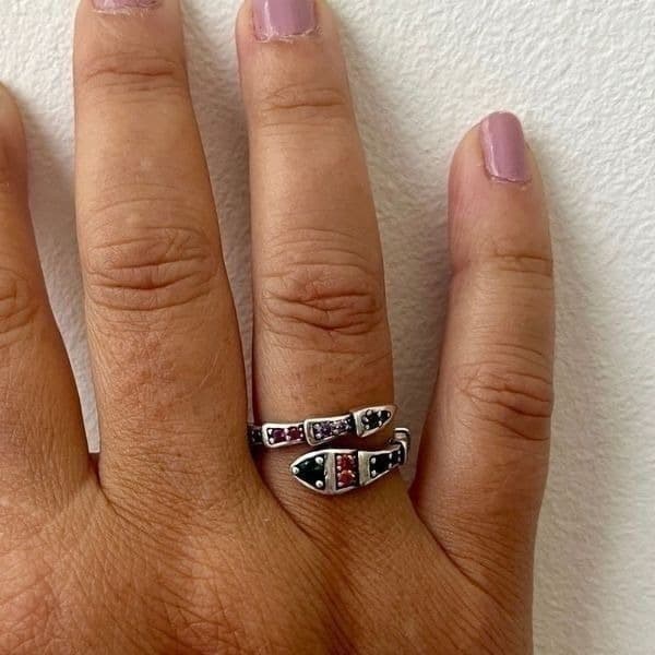 The Multi-Colored Serpent Ring in 925 silver - Image 1
